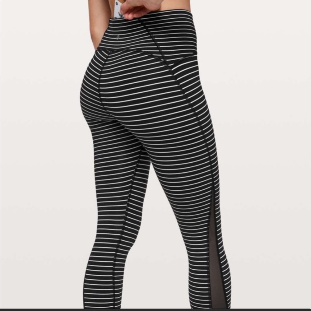 Lululemon Train Times Stripe Mesh Pant Leggings 6